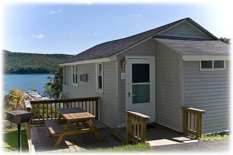 Outside, showing lake in distance