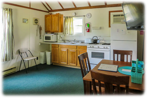 Main room, with the kitchen