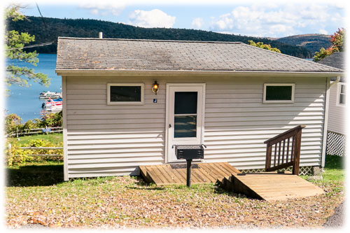 Outside, showing lake in distance